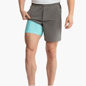 Birddogs Dorito Corleone Grey Athletic Shorts Teal Liner Men's Large Activewear